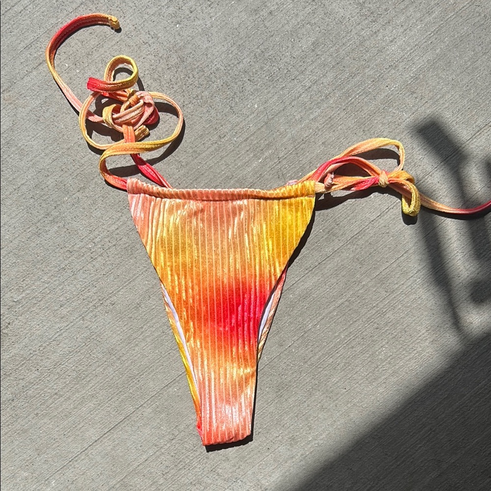 Vibrant Orange and Red Women's Swim Bottom